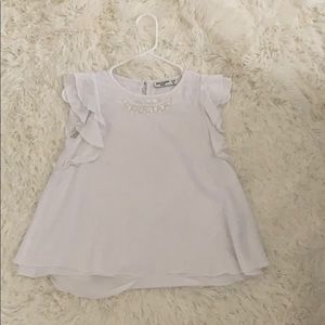 White detailed blouse